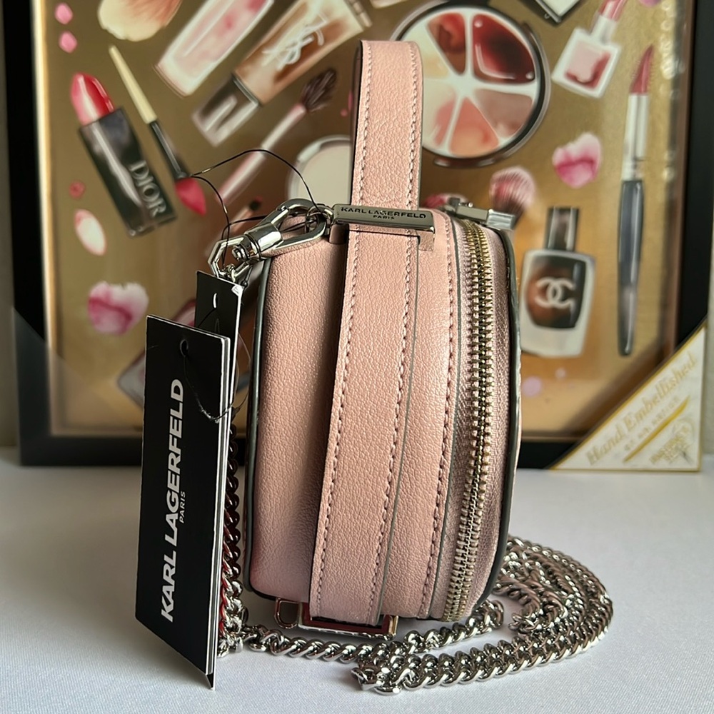 Karl Lagerfeld Pink Oval Crossbody Bag Blush Color - Picture 9 of 17